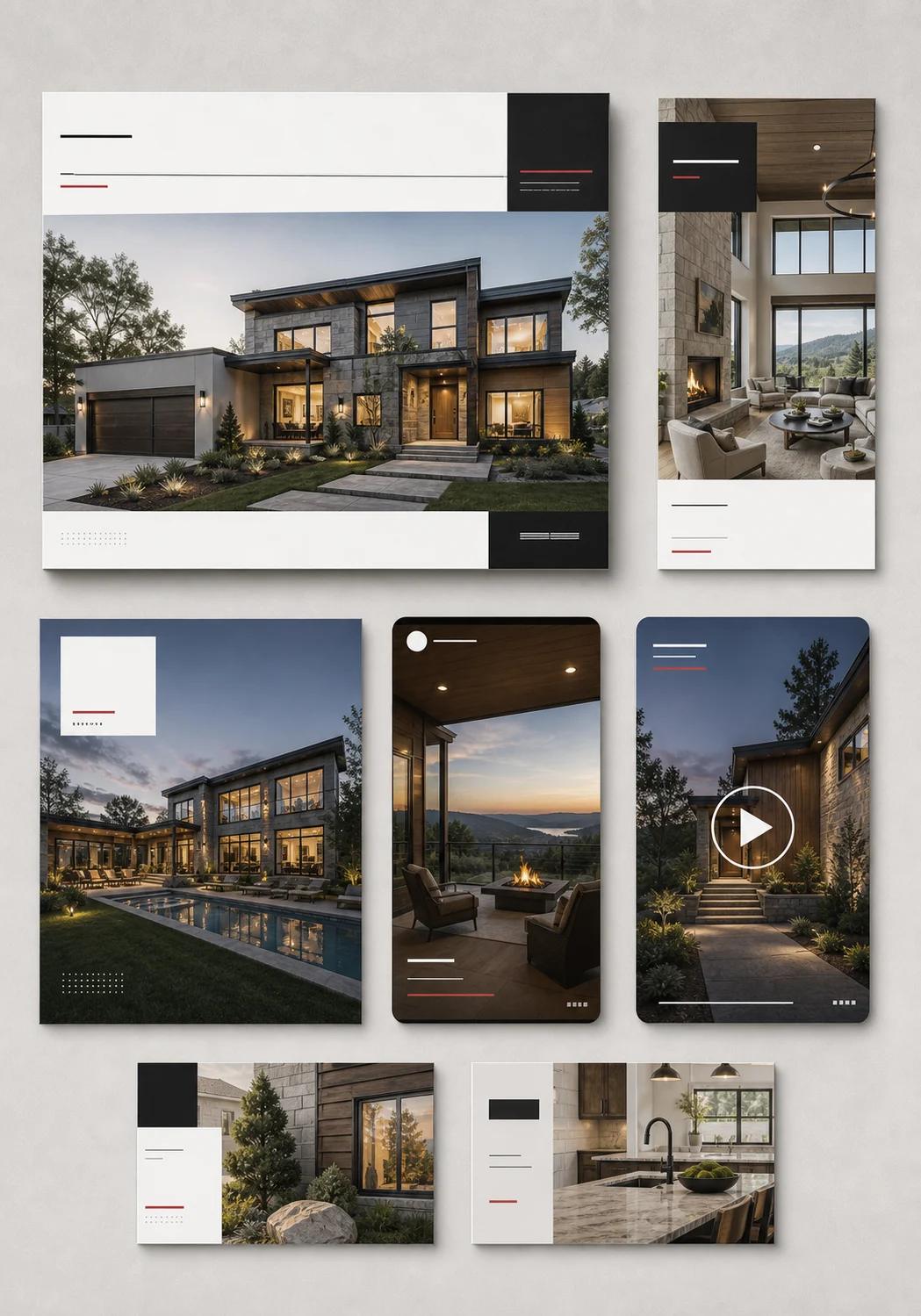 Illustrative Listing Launch package with listing sheets, Instagram directions, feature posts, and a vertical Reel